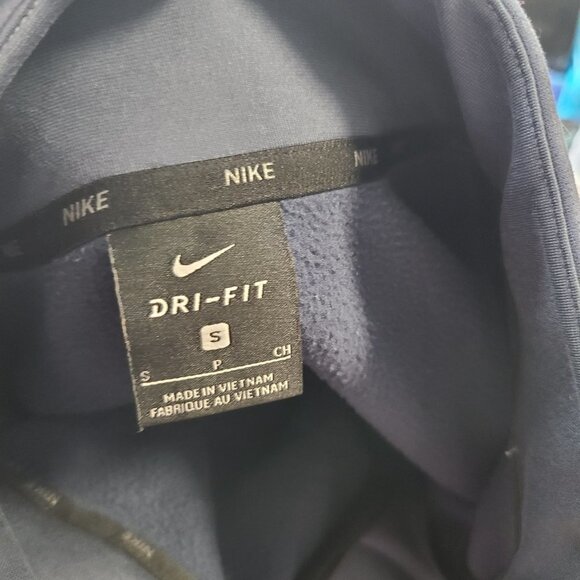 Nike Dri Fit Therma Fleece 1/4 Zip Pullover Blue Mens Small S - Picture 3 of 7